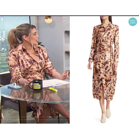 Nanushka Brown Tie Dye Bisso Dress Size Medium $550 - Picture 2 of 9